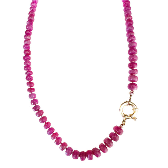 Pink Sapphire Gemstone Necklace