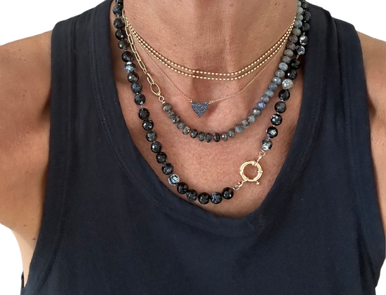 Load image into Gallery viewer, Ombré Blue Sapphire Gemstone Necklace
