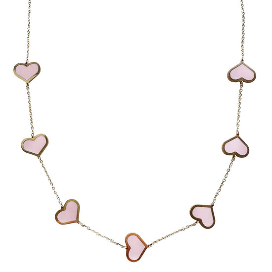 Pink Heart Stationery Necklace