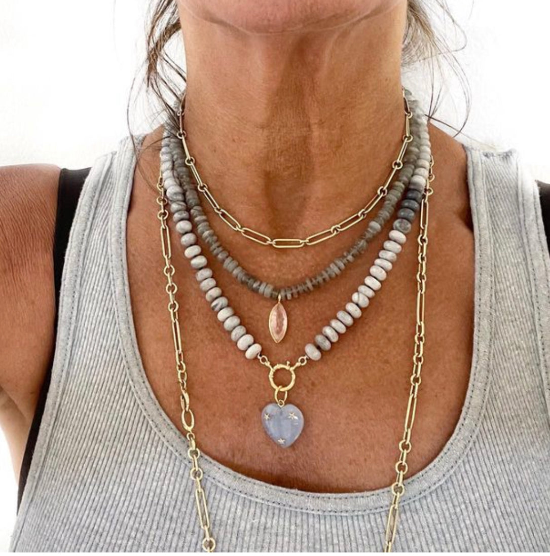 Load image into Gallery viewer, Grey Opal Gemstone Necklace
