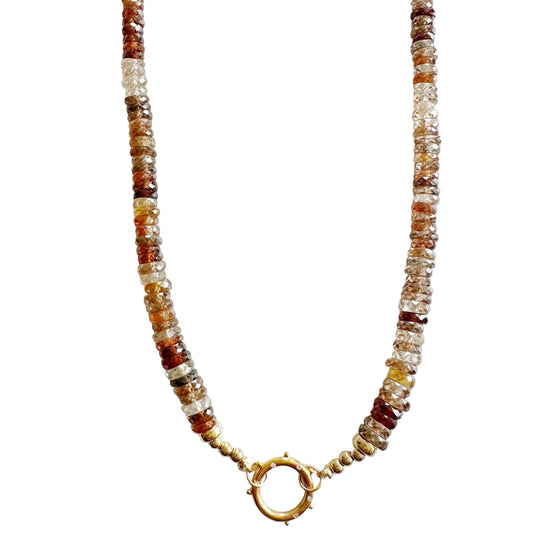 Load image into Gallery viewer, Brown Heishi Zircon Gemstone Necklace
