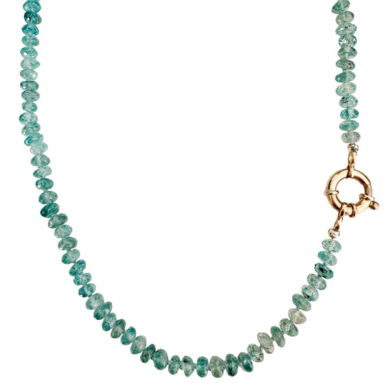 Blue Zircon Gemstone Necklace