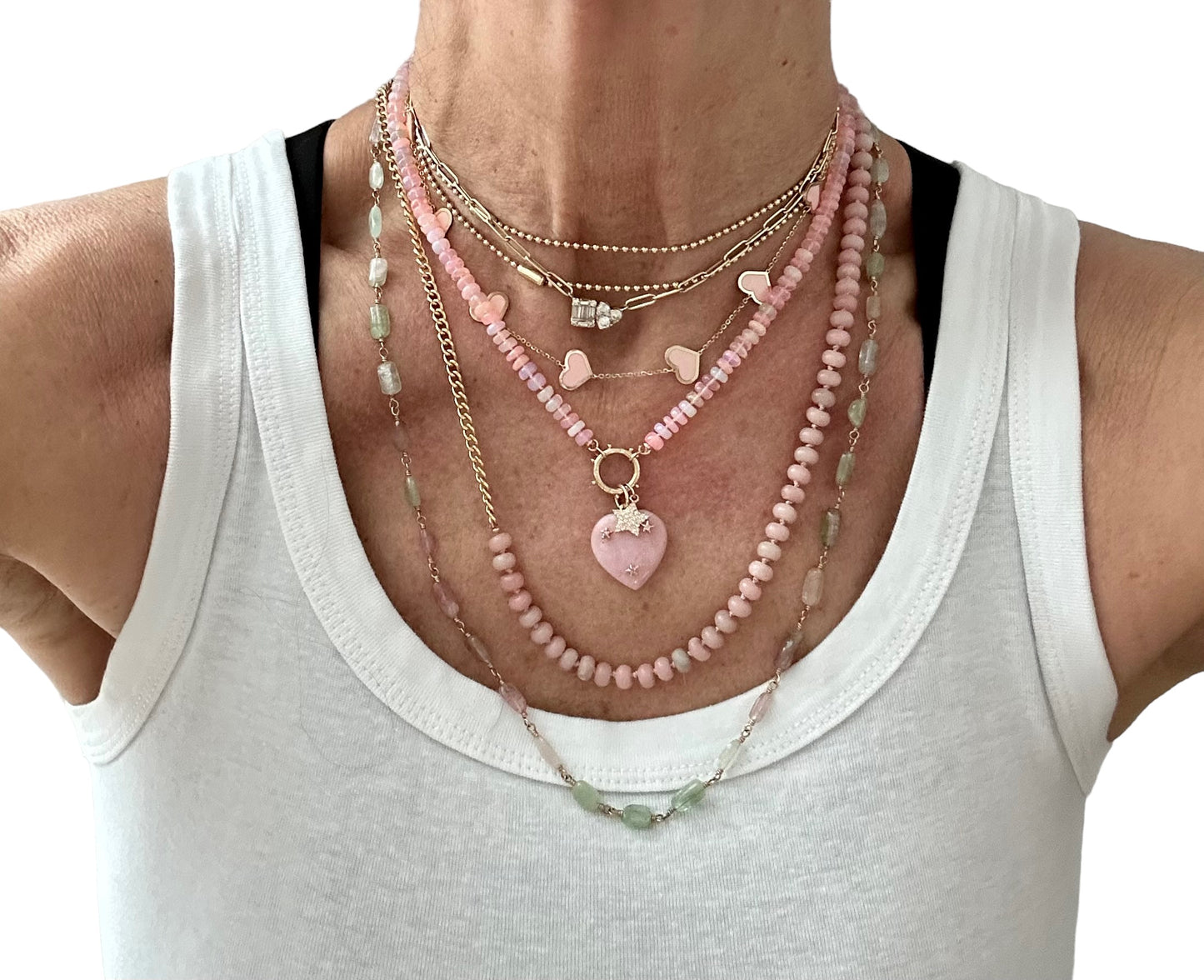 Pink Ethiopian Opal Gemstone Necklace