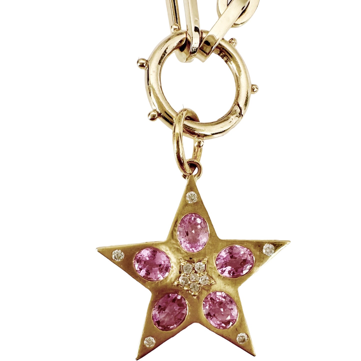 Pink Sapphire Star Charm