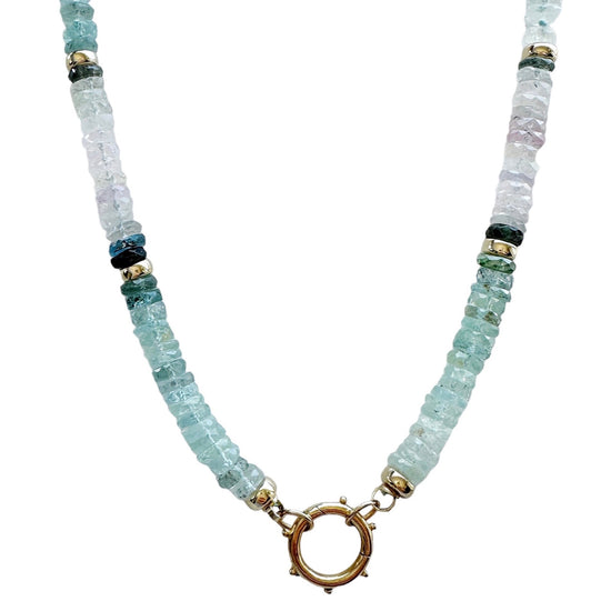 Aquamarine Heishi Gemstone Necklace