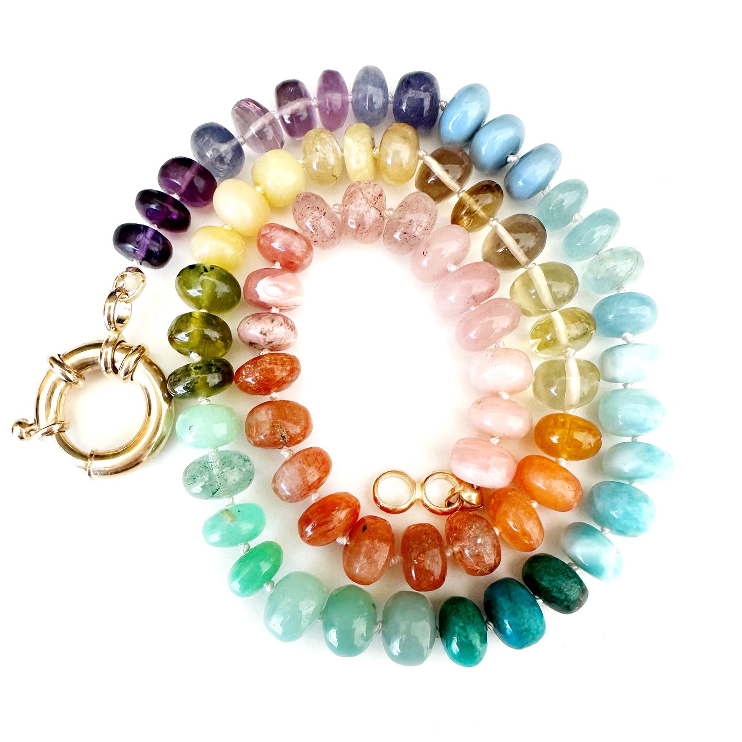 Muted Rainbow Gemstone Necklace