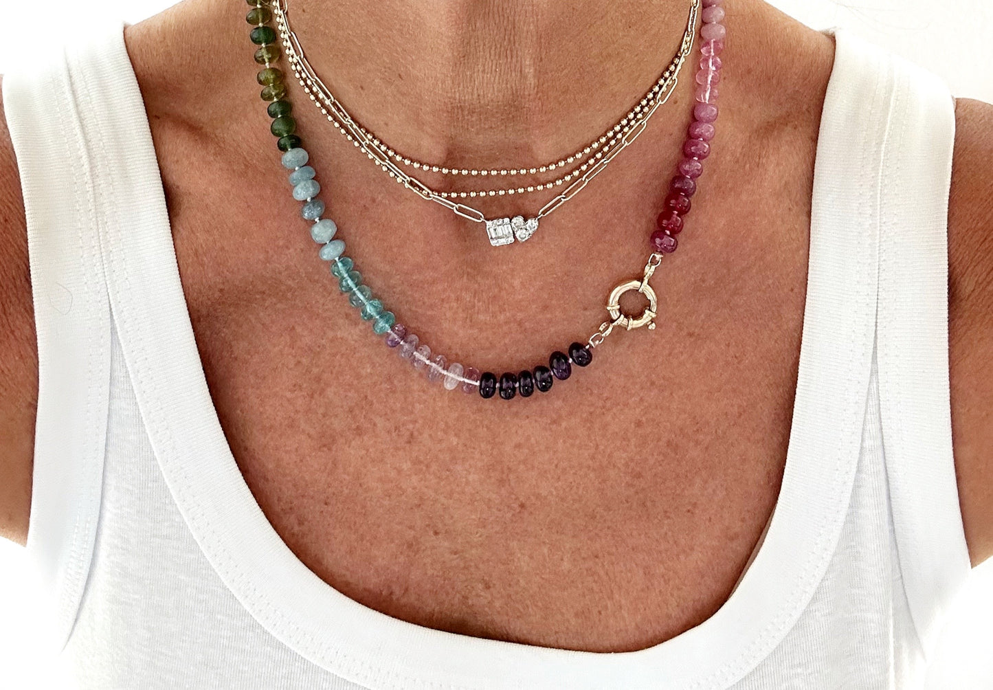 Load image into Gallery viewer, Rainbow Bright Gemstone Necklace
