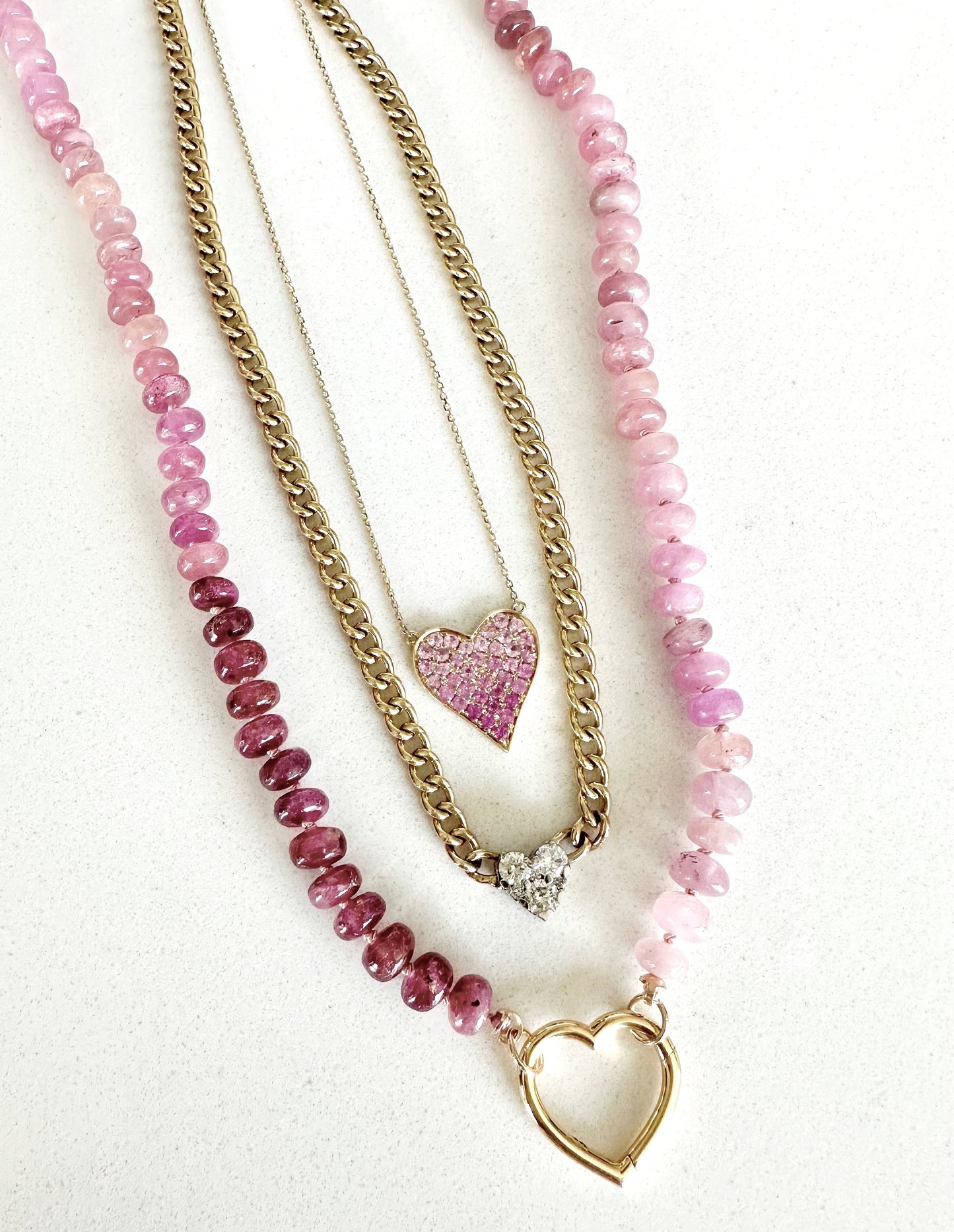 Load image into Gallery viewer, Shaded Pink Sapphire Gemstone Necklace
