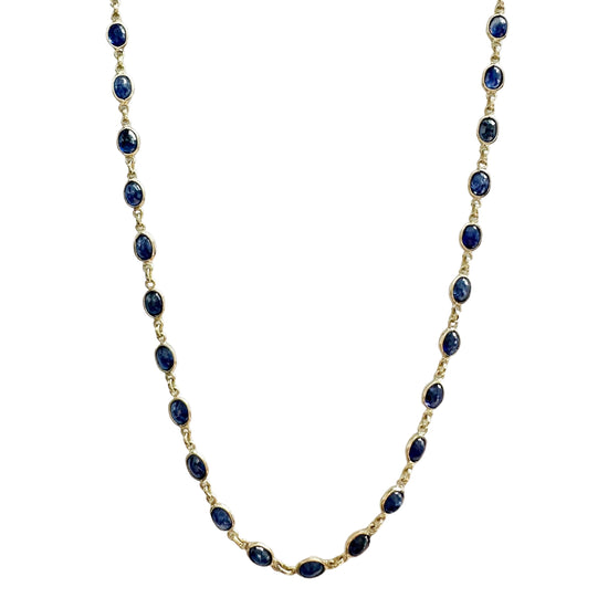 Blue Sapphire Infinity Station Necklace